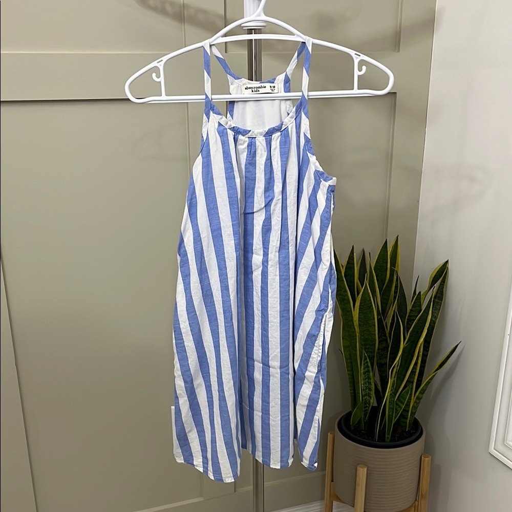 Abercrombie Kids - Blue and White Striped Dress, Size 9/10